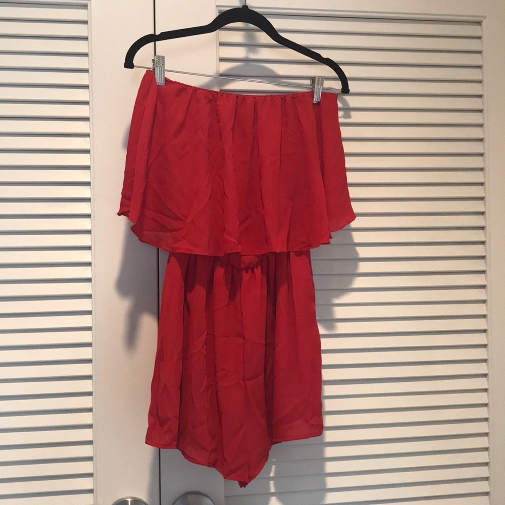 Cute Red Flow Romper